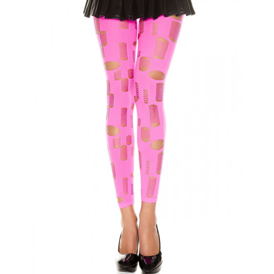 Legging Rose Fluo Ajouré Petits et Grands Trous Pas Cher