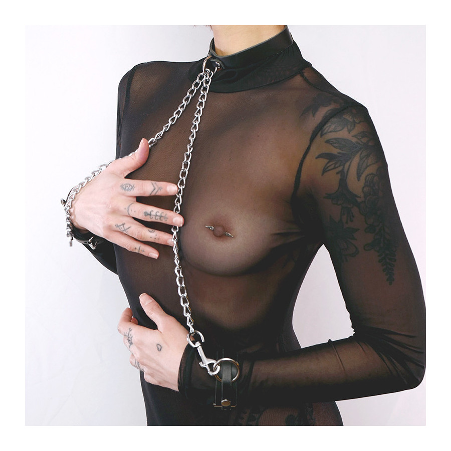 Collier + Menottes Noir