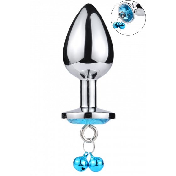 Plug Bijou Aluminium Bleu avec Clochettes Taille M Pas Cher