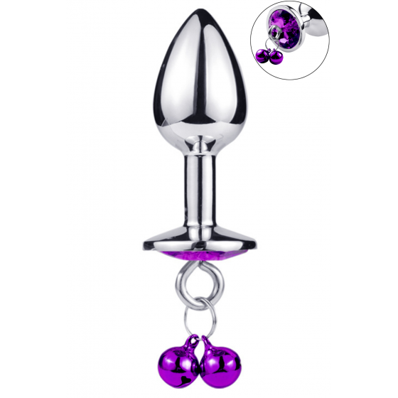 Plug Bijou Aluminium Violet avec Clochettes Taille S Pas Cher