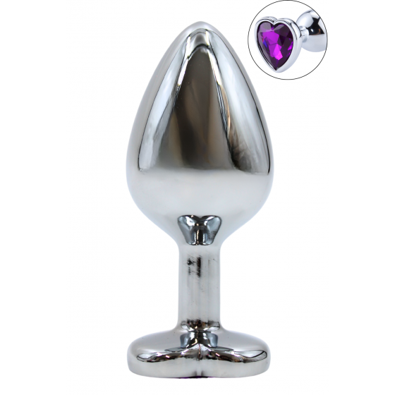 Plug Bijou en Aluminium Bijou Coeur Violet Medium Pas Cher