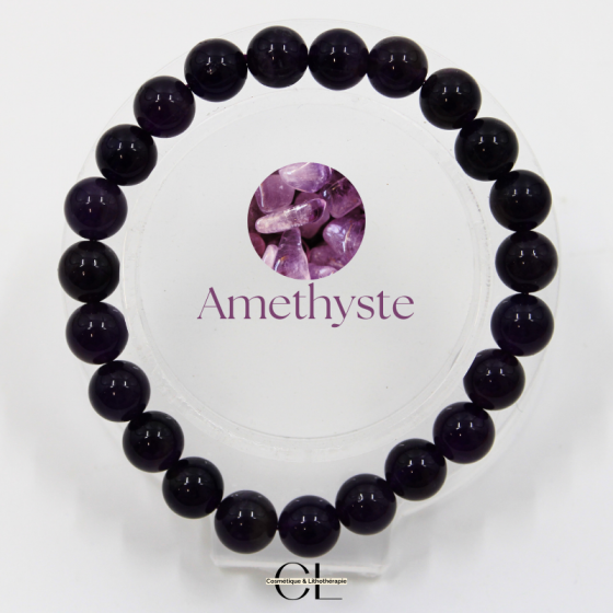 Bracelet en Pierres Naturelles Améthyste AA 8-9mm pas cher