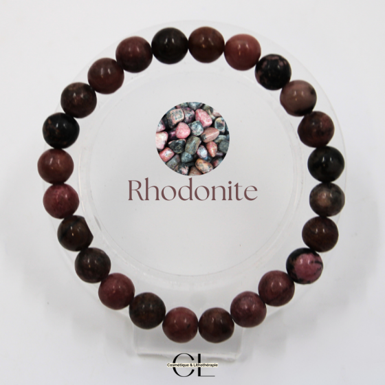 Bracelet en Pierres Naturelles Rhodonite AB 8mm pas cher
