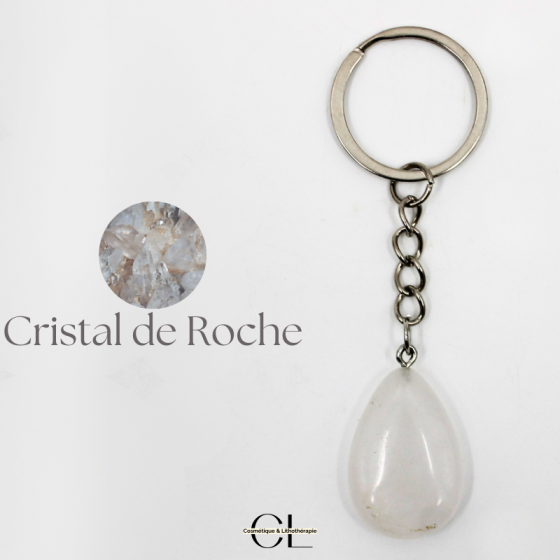 Porte-clefs en pierre naturelle Cristal de Roche Pas Cher