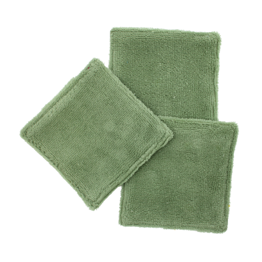 Lot de 3 Cotons Lavables Verts Assortis Motif Floral Pas Cher