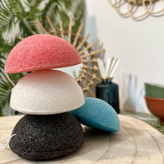 Éponge konjac Blanche Pas Cher