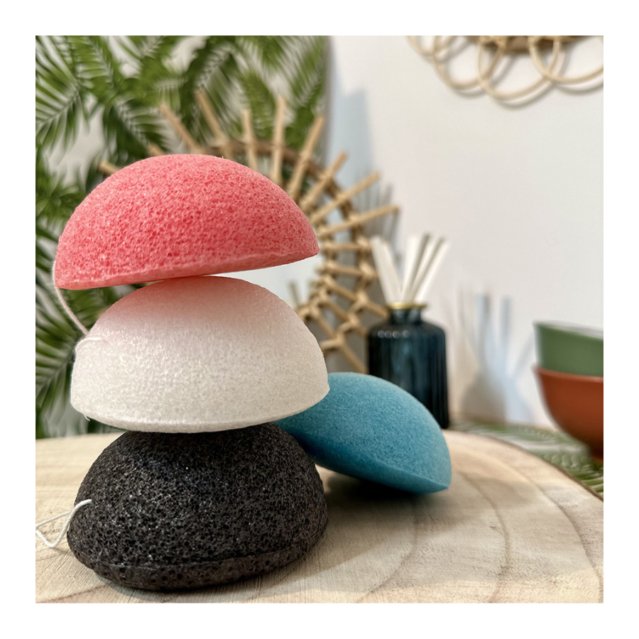 Éponge konjac Blanche Pas Cher