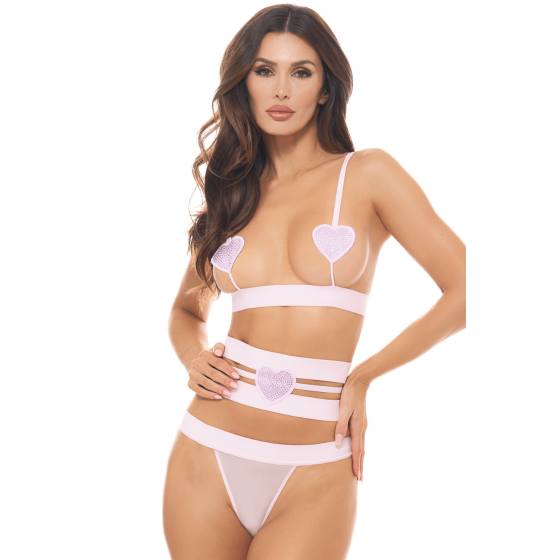 Ensemble 3 Pièces Rose Pastel Pas Cher