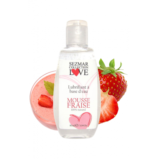 Lubrifiant à Base d'eau 100% Naturel Mousse Fraise 90 ml Pas Cher | Paiement 100% sécurisé | Colis Discret |