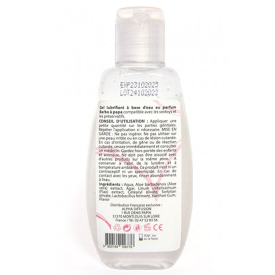 Lubrifiant à Base d'eau 100% Naturel Barbe à Papa 90 ml Pas Cher | Paiement 100% sécurisé | Colis Discret |