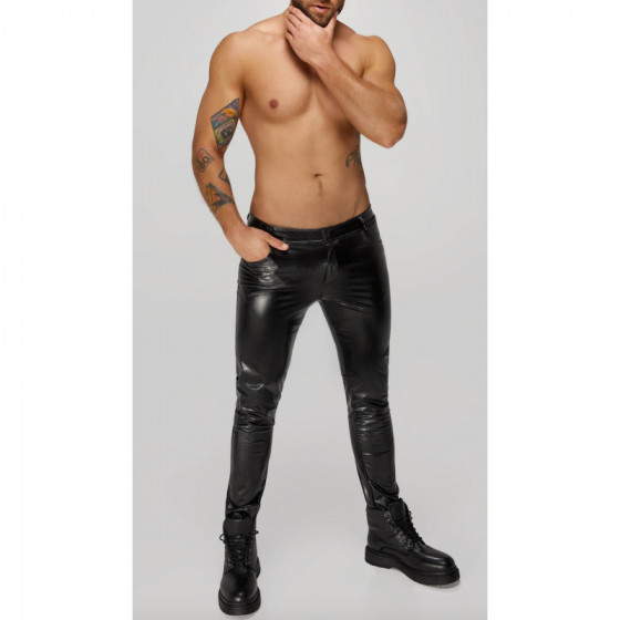 Pantalon long en wetlook serpent avec poches arrière Pas Cher