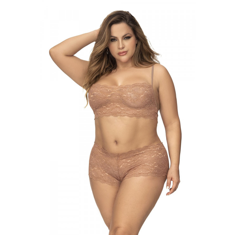 Ensemble 2 pièces en dentelle grande taille Pas Cher