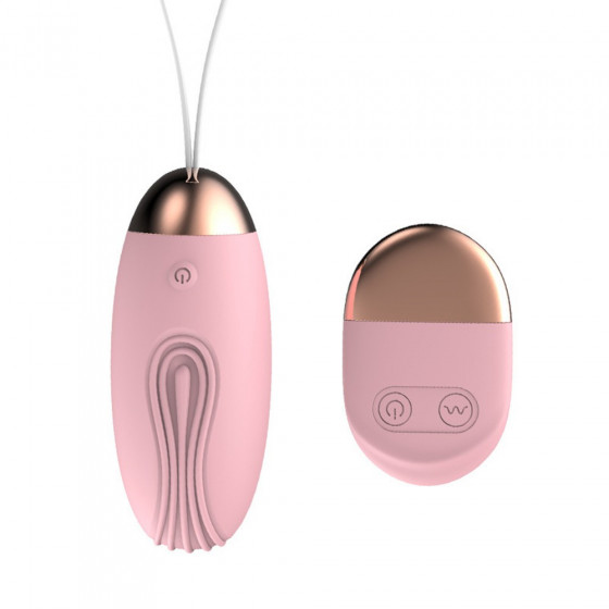 Oeuf vibrant rainuré Rose USB avec télécommande Pas Cher