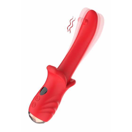 Vibromasseur Rouge Ultra-Souple KISS Pas Cher