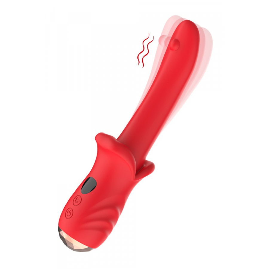 Vibromasseur Rouge Ultra-Souple KISS Pas Cher