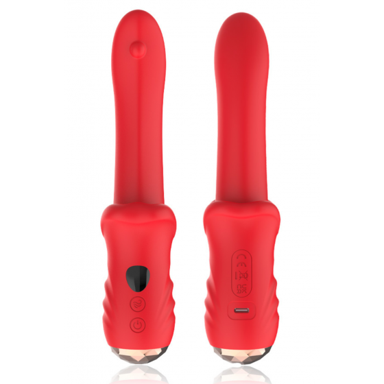 Vibromasseur Rouge Ultra-Souple KISS Pas Cher