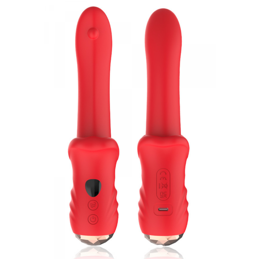 Vibromasseur Rouge Ultra-Souple KISS Pas Cher