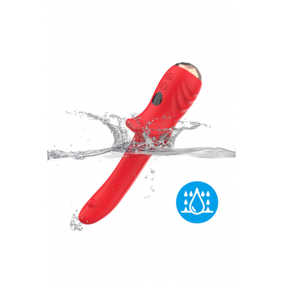 Vibromasseur Rouge Ultra-Souple KISS Pas Cher