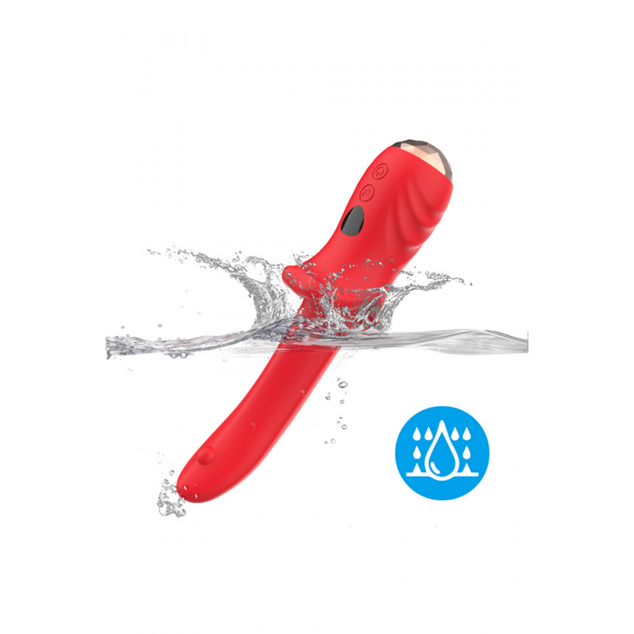 Vibromasseur Rouge Ultra-Souple KISS Pas Cher