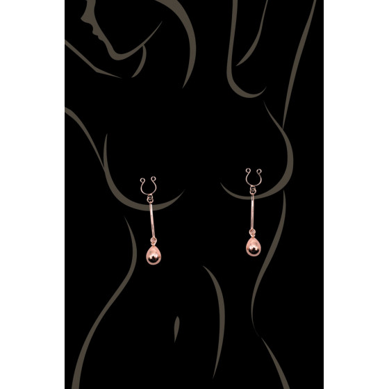 Bijoux pince téton, forme perle doré rose – Accessoire sexy & glamour