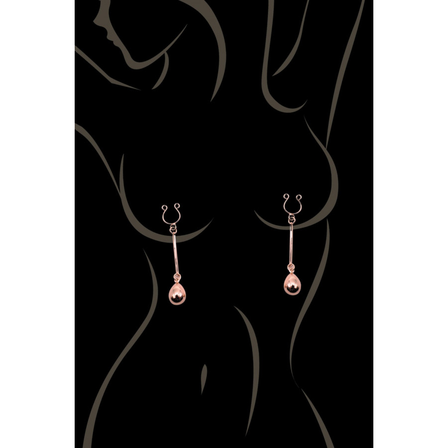 Bijoux pince téton, forme perle doré rose – Accessoire sexy & glamour