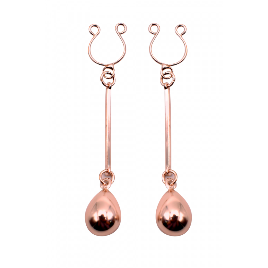 Bijoux pince téton, forme perle doré rose – Accessoire sexy & glamour