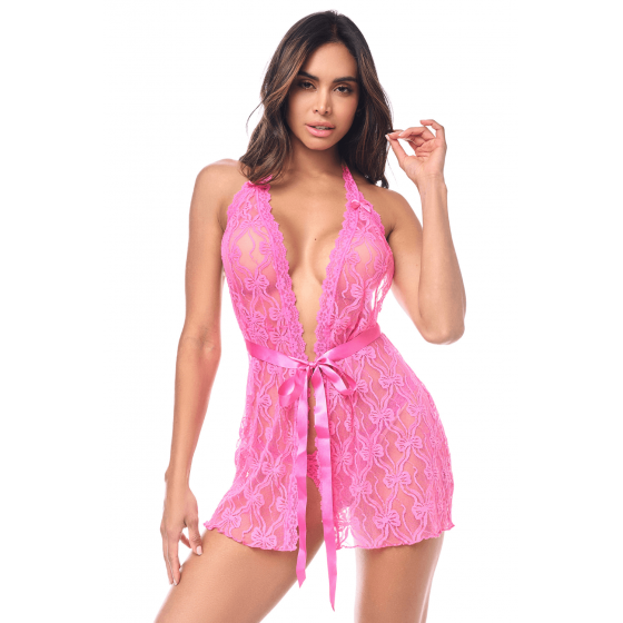 Nuisette Babydoll Mapalé rose – Lingerie sexy & string assorti