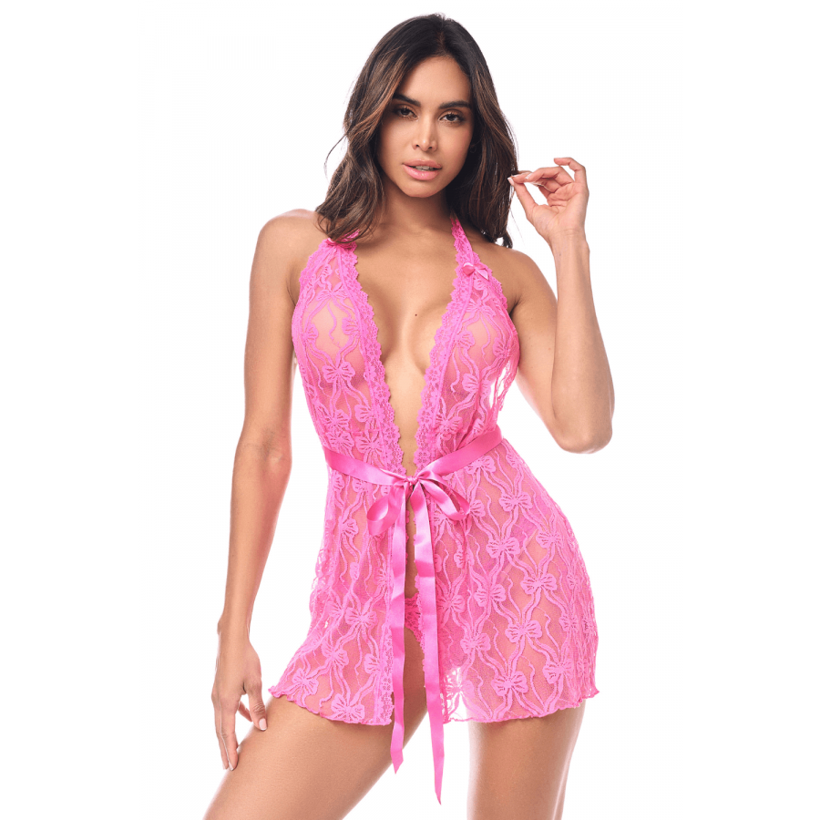 Nuisette Babydoll Mapalé rose – Lingerie sexy & string assorti