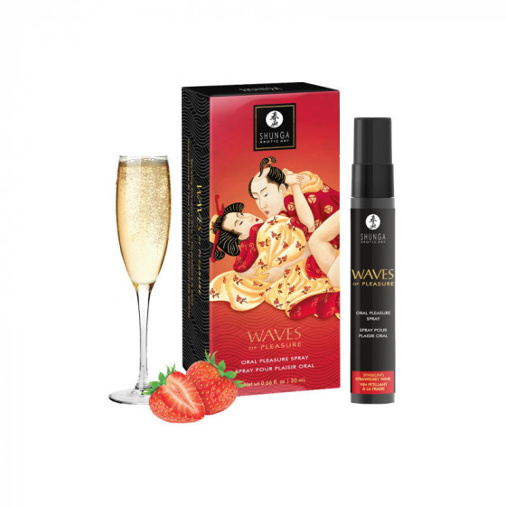 Waves of Pleasure – Spray oral vin pétillant à la fraise | Plaisir intime