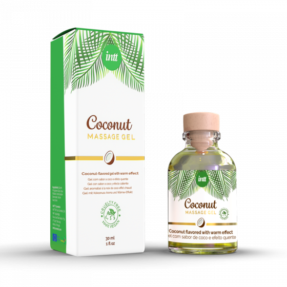 Vegan massage gel noix de coco – Gel de massage intime embrassable