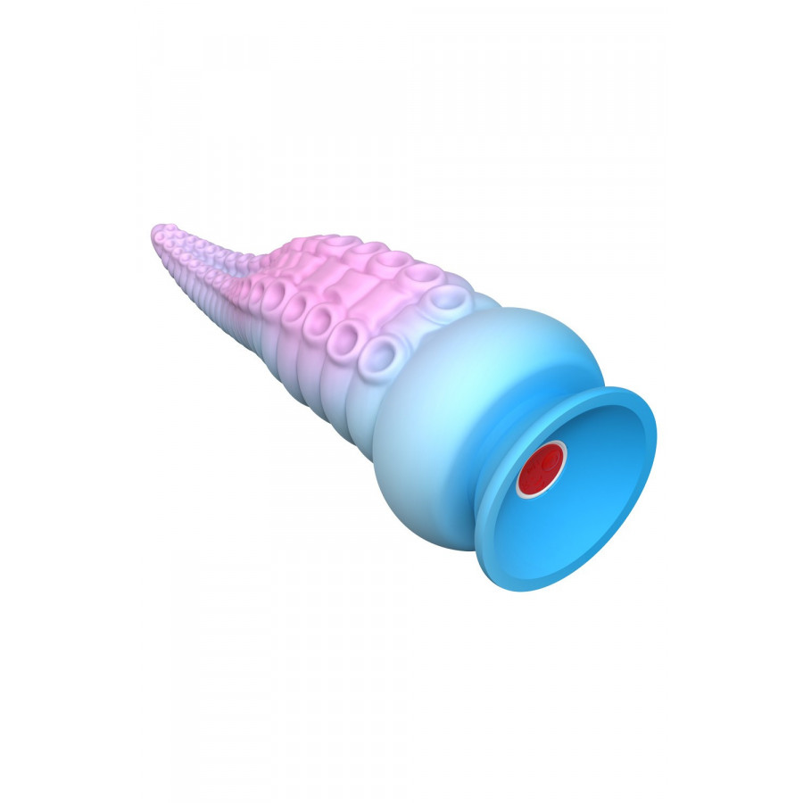 Gode tentacule Kraken vibrant 18 cm USB – Ventouse bleu & rose