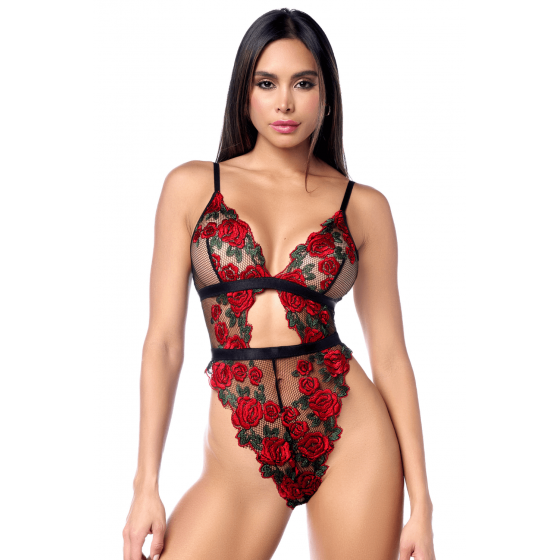 Body Noir & Rouge Sexy – Lingerie Séduction en Dentelle