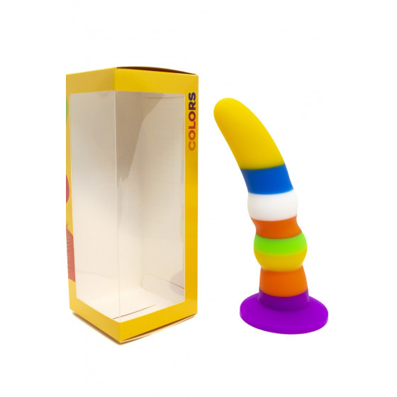 Gode ventouse 3 couleurs multicolore – Silicone hypoallergénique 19 cm