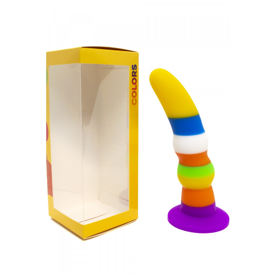 Gode ventouse 3 couleurs multicolore – Silicone hypoallergénique 19 cm