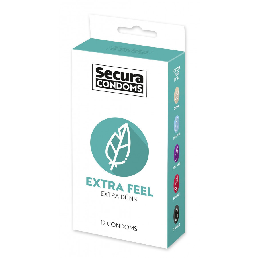 Préservatifs lubrifiés extra fins en latex x12 – 53 mm Extra Feel