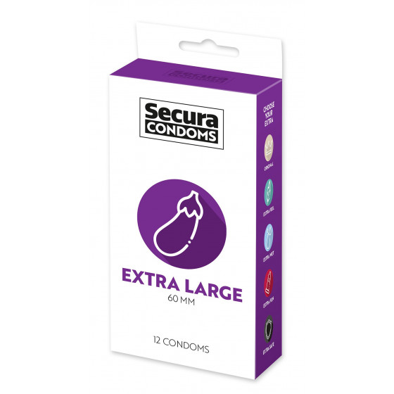 Préservatifs lubrifiés en latex x12 – Taille extra large 60 mm avec réservoir