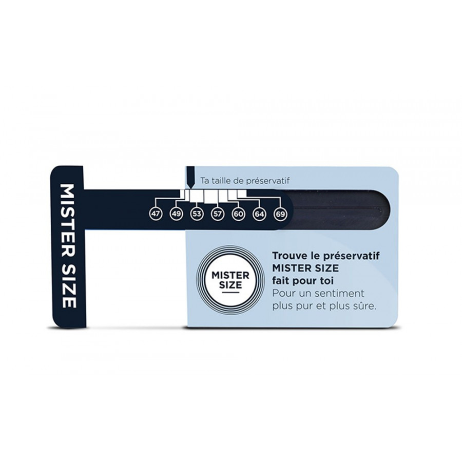 Mister Sizer – Règle de mesure du diamètre pénien pour choisir la bonne taille de préservatif