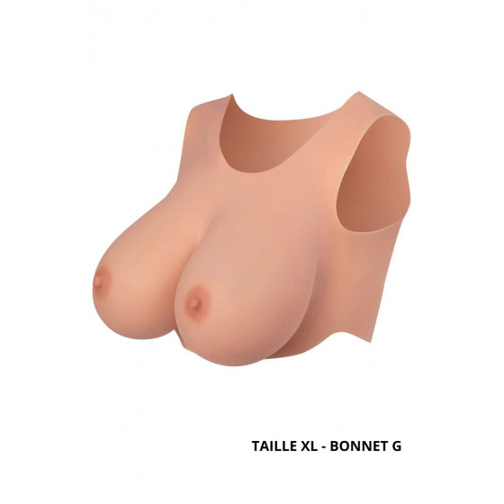 Buste seins réaliste couleur peau claire – Taille S Bonnet C pour travesti & transformation