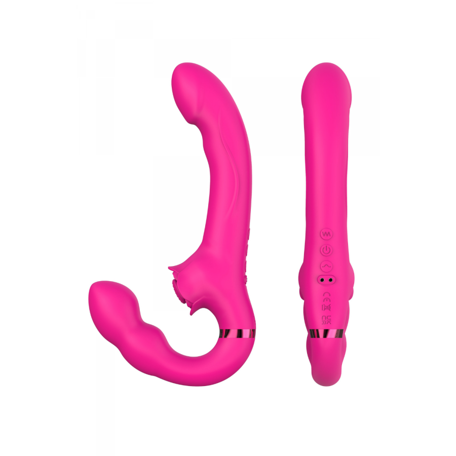 Vibromasseur ROSEA Strap-on Triple Action Télécommandé