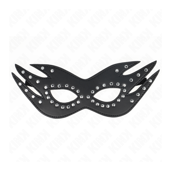 Masque en Cuirette à Rivets Modèle 3 26 × 9,5 cm – Accessoire BDSM Kink