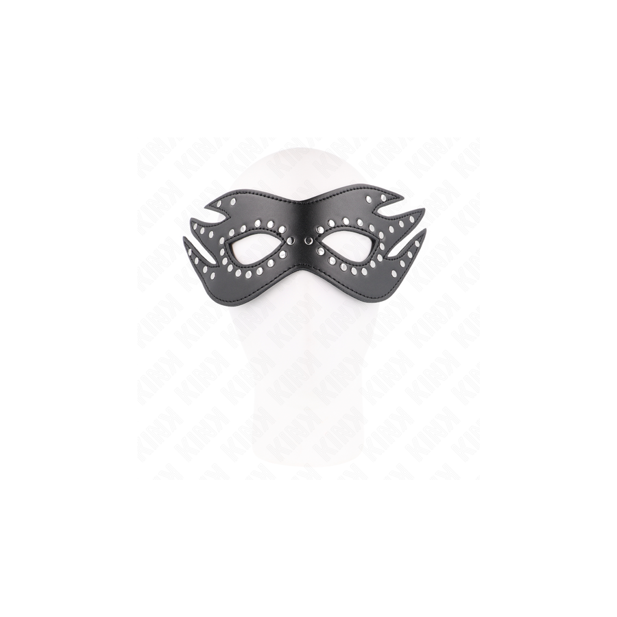 Masque en Cuirette à Rivets Modèle 3 26 × 9,5 cm – Accessoire BDSM Kink