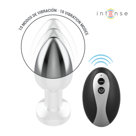 Plug anal vibrant en métal avec LED et télécommande – Taille M