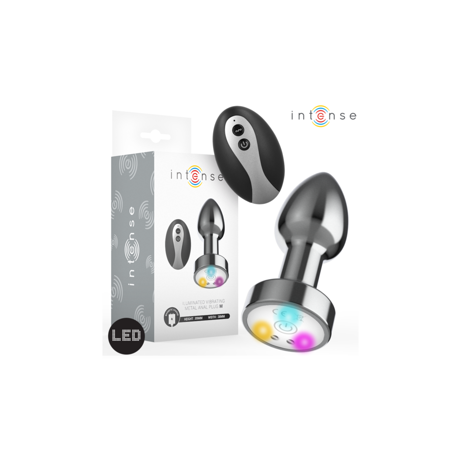 Plug anal vibrant en métal avec LED et télécommande – Taille S