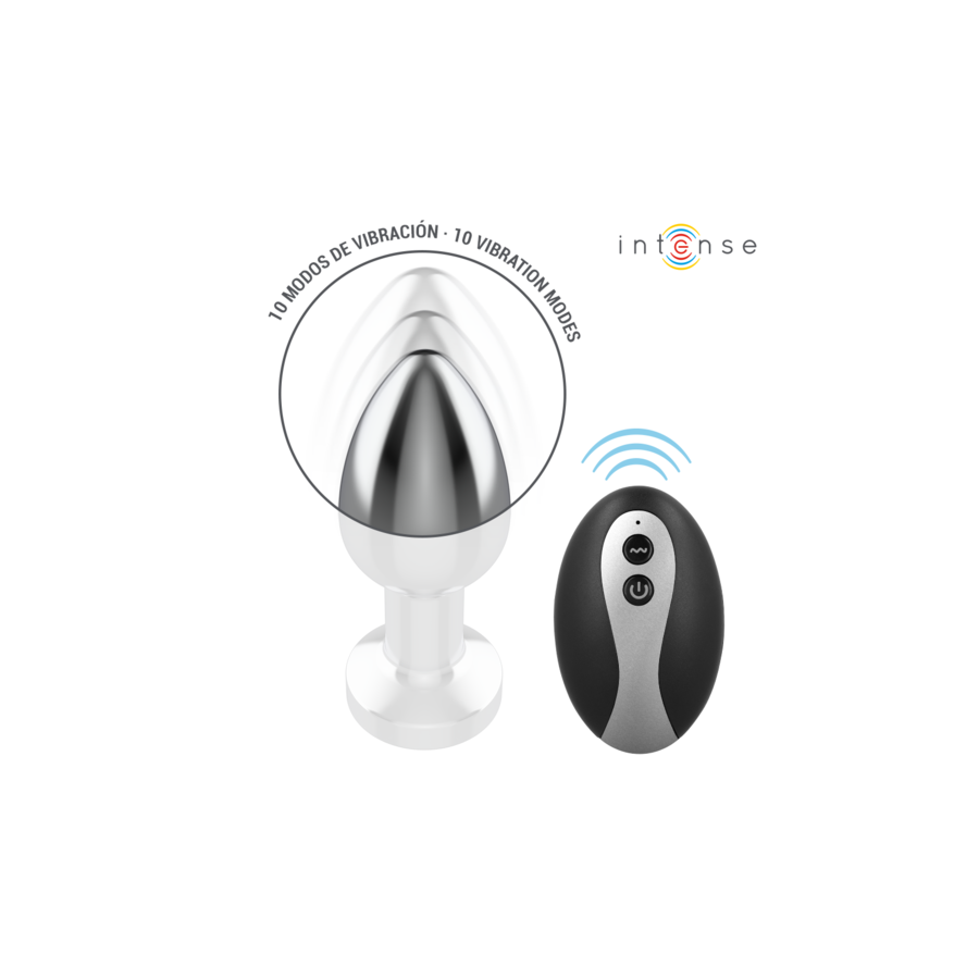 Plug anal vibrant en métal avec LED et télécommande – Taille S