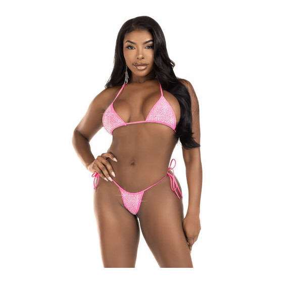 Leg Avenue Bikini Diamantes Fushia – Bikini Femme Sexy à Strass