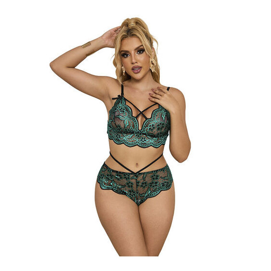Subblime 954093 – Ensemble lingerie soutien-gorge et culotte en dentelle vert