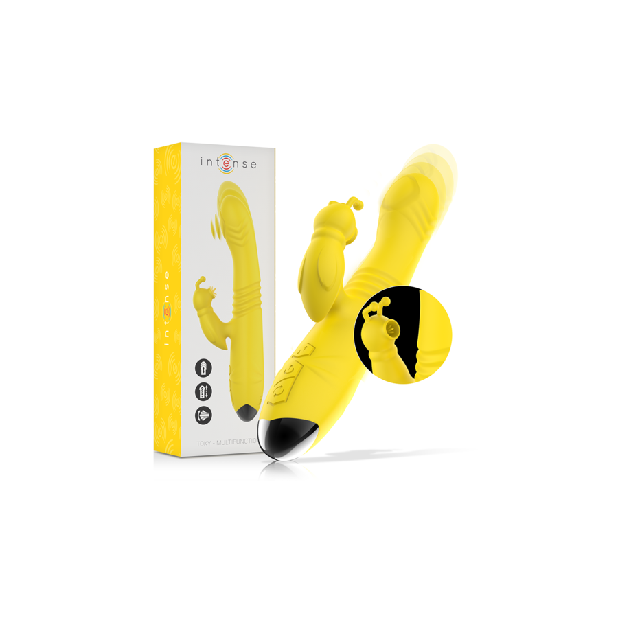 Vibrateur multifonction TOKY Up & Down jaune — Intense | Stimulation clitoridienne, rechargeable & étanche