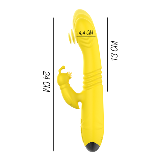 Vibrateur multifonction TOKY Up & Down jaune — Intense | Stimulation clitoridienne, rechargeable & étanche