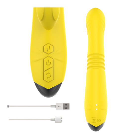 Vibrateur multifonction TOKY Up & Down jaune — Intense | Stimulation clitoridienne, rechargeable & étanche