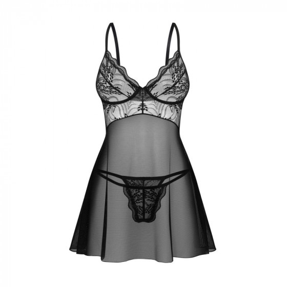 Perisia Babydoll et String Noirs - Lingerie Séduisante | Ma Boutique en Folie